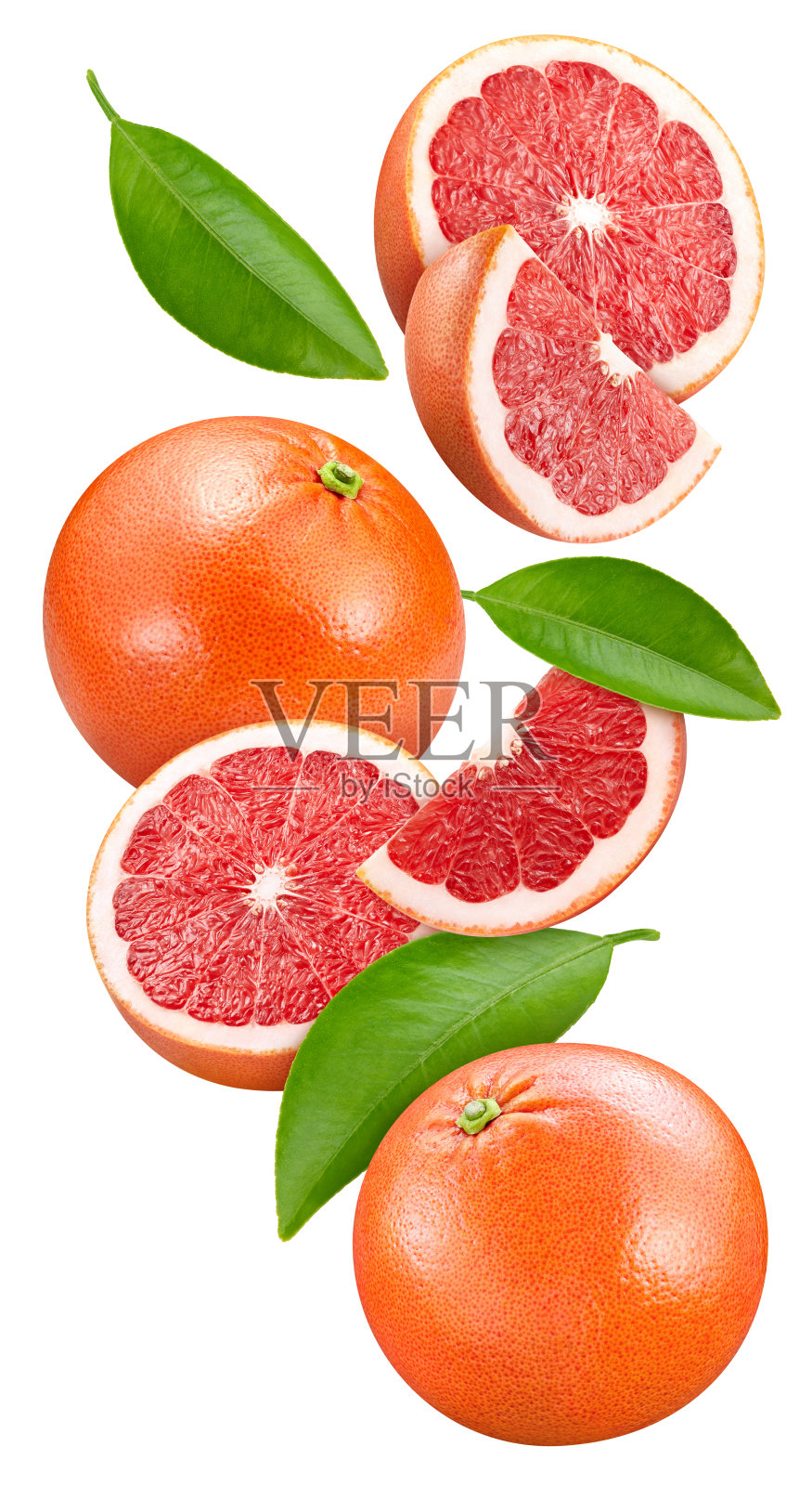 白色背景上的葡萄柚照片摄影图片