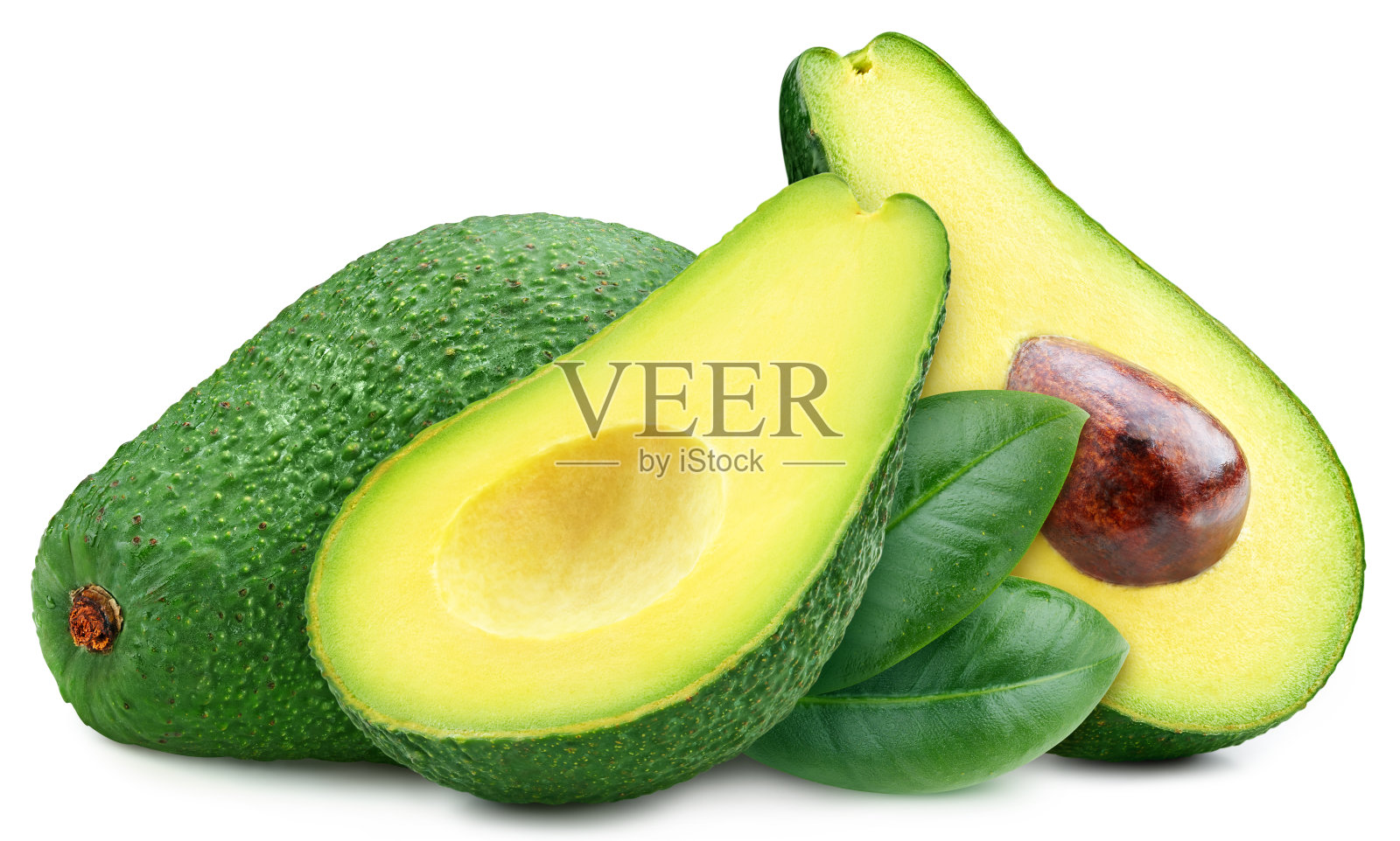 白色背景上的鳄梨照片摄影图片