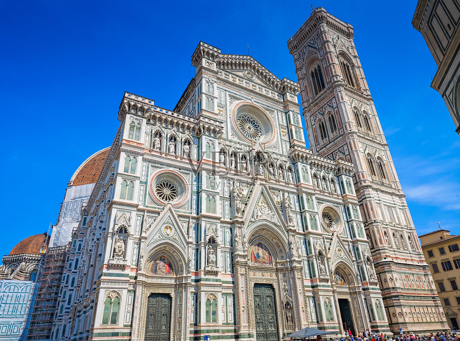 圣母百花大教堂。佛罗伦萨大教堂的景观照片摄影图片