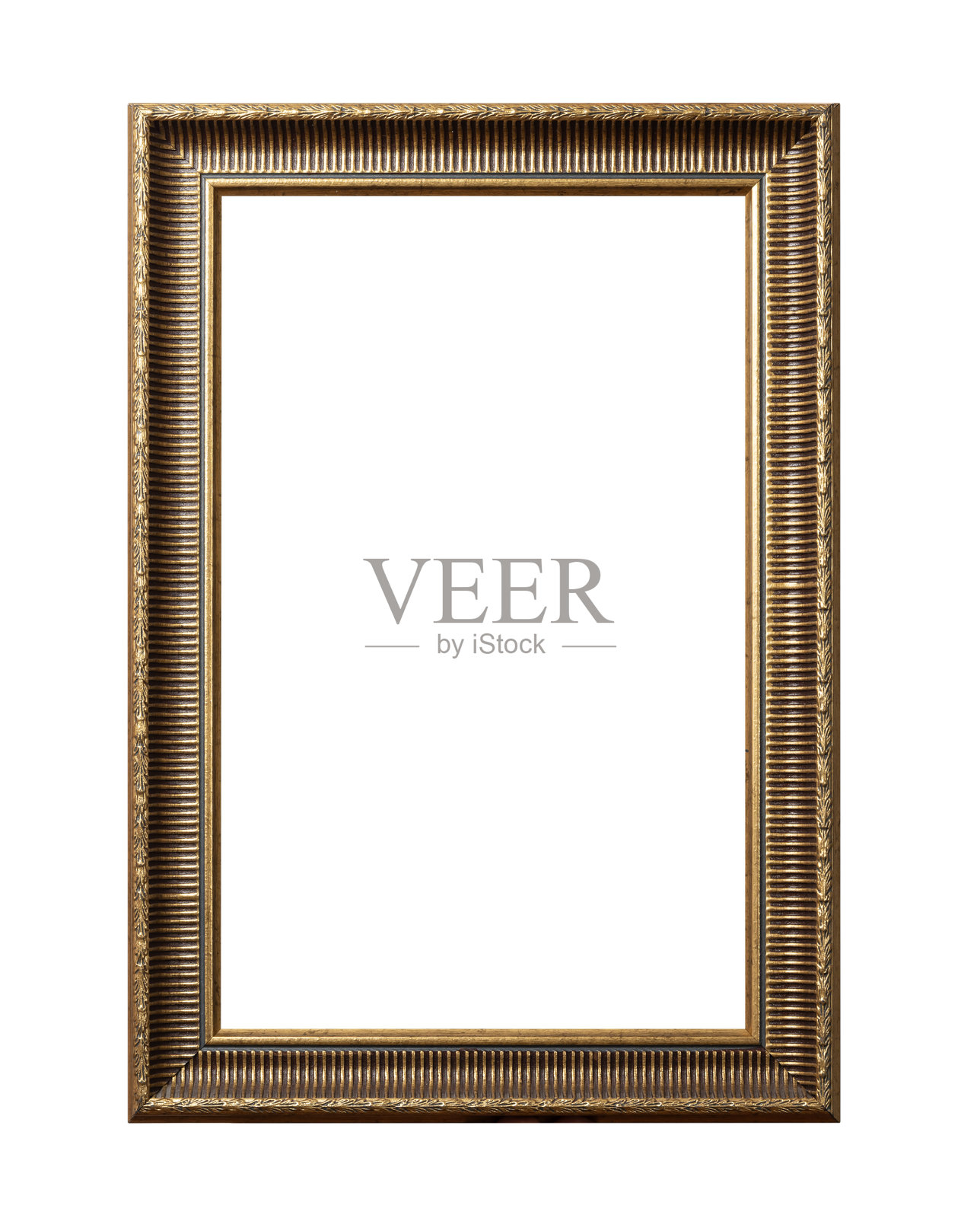 复古装饰框架，适用于图片或照片，背景为纯白色照片摄影图片