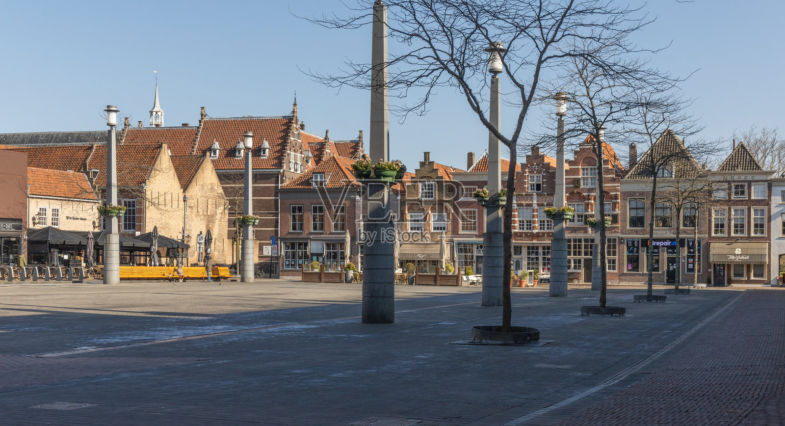 多德雷赫特的市场广场。照片摄影图片