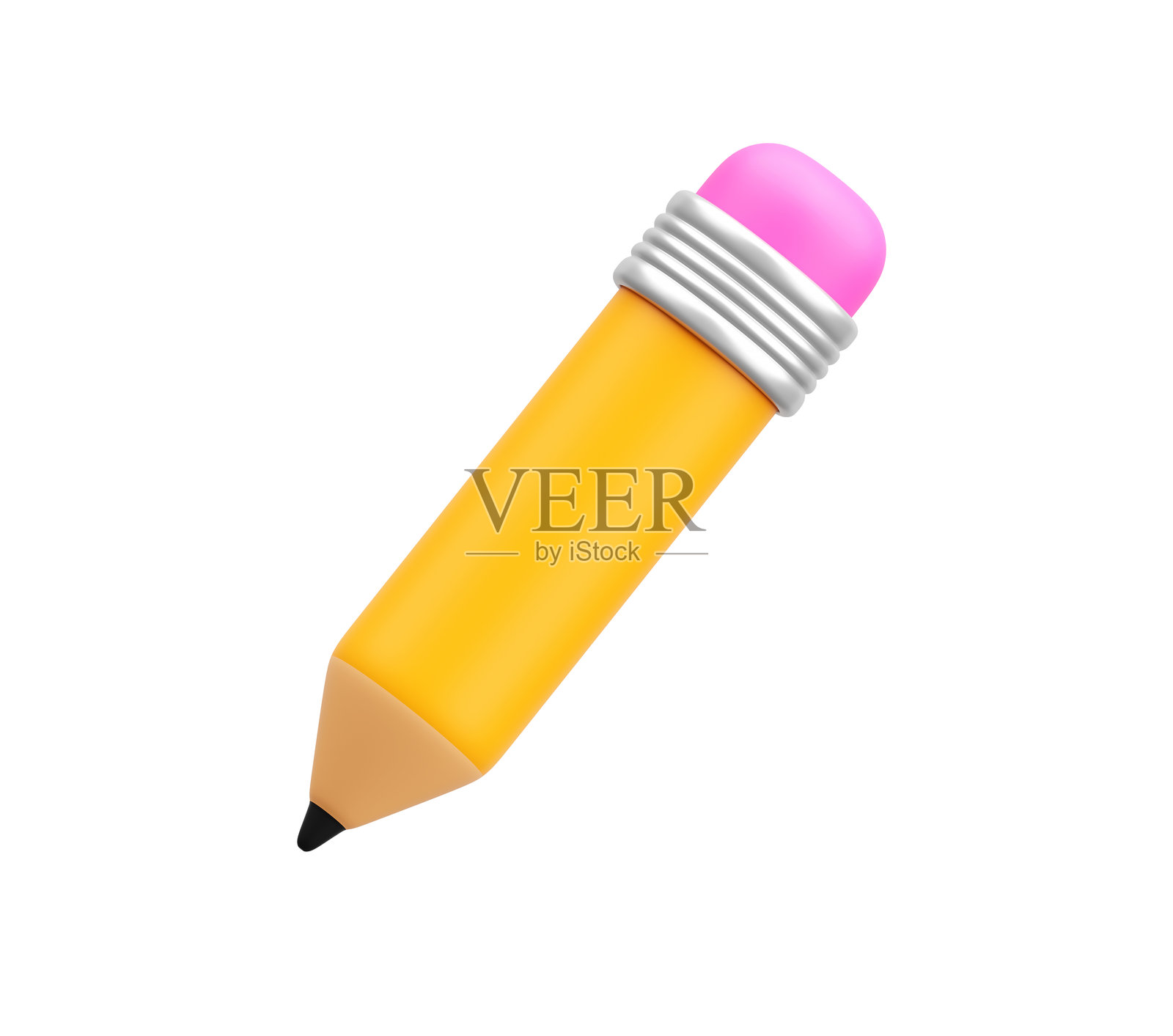 教育、绘画和写作概念的3D铅笔图标照片摄影图片