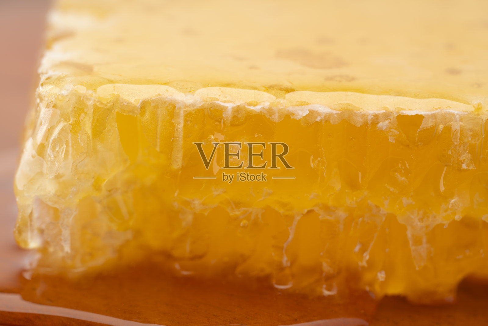 蜂蜜填充的蜂巢特写（蜂巢蜜）照片摄影图片