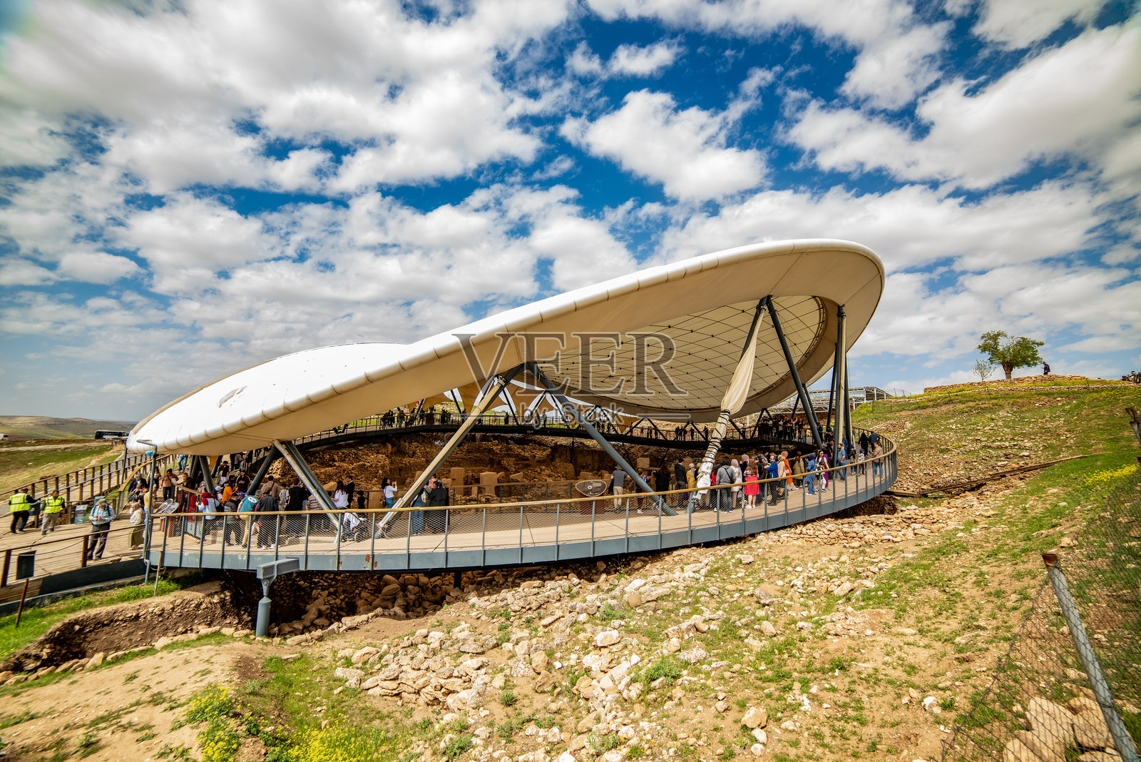土耳其尚利乌法的戈贝克利特佩。世界上最古老的寺庙。戈贝克利特佩是联合国教科文组织世界遗产。照片摄影图片