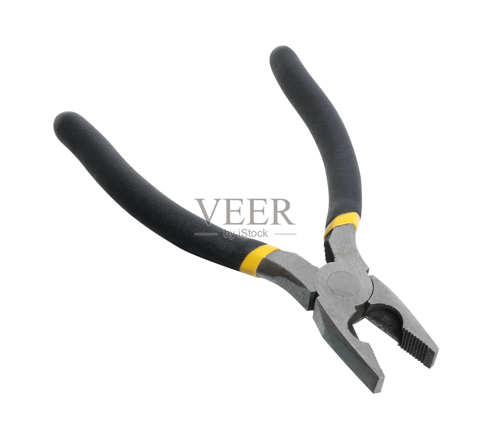 新型组合钳，白色背景下的建筑工具。照片摄影图片