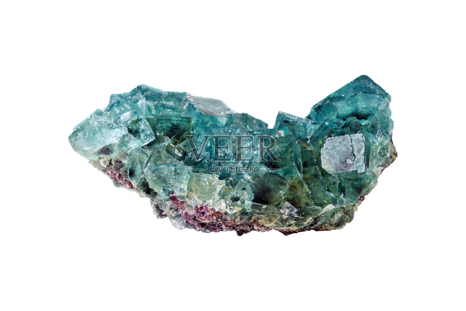 白色背景上的萤石矿石照片摄影图片