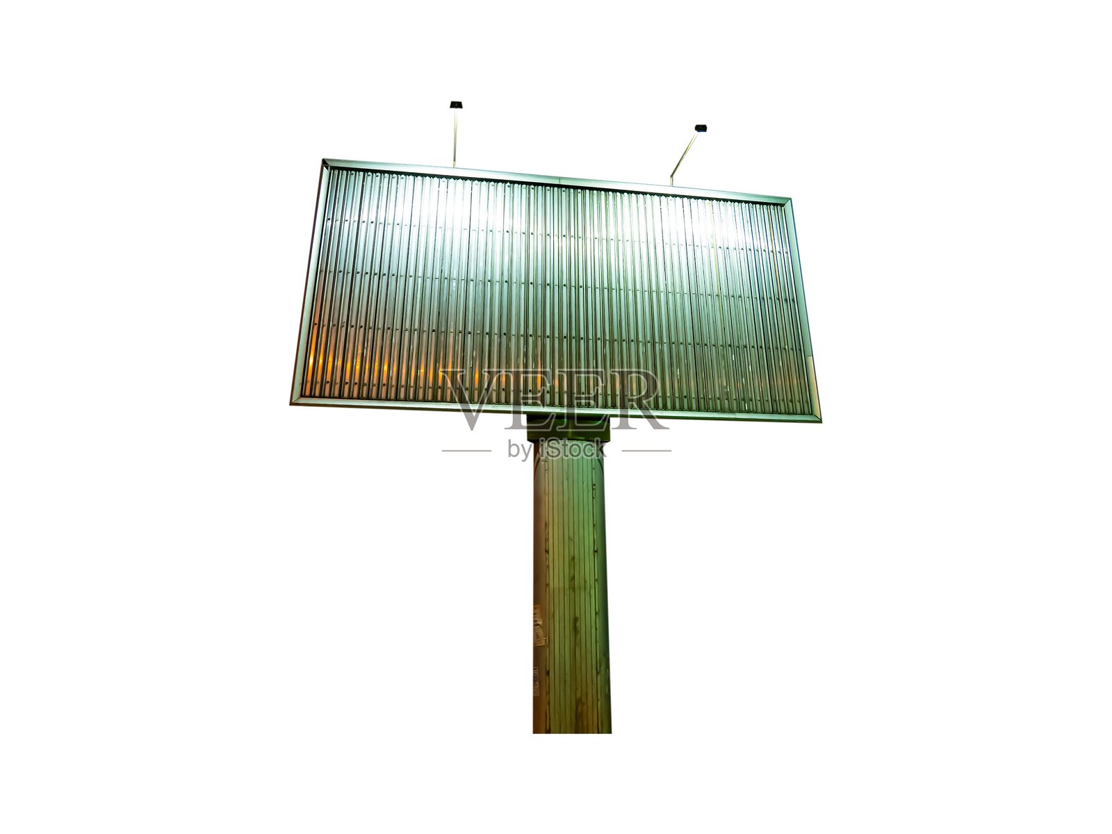 无背景的独立发光广告牌。照片摄影图片