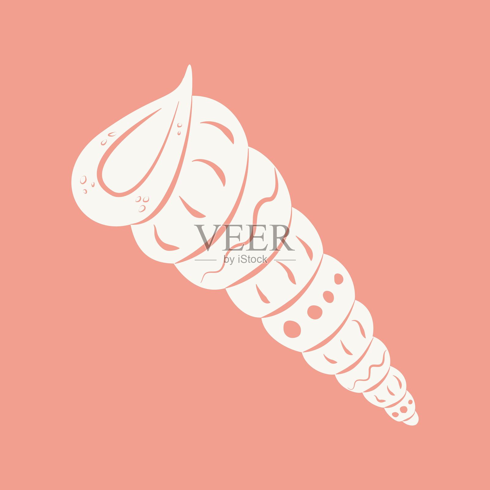 手绘海贝壳插画图片素材