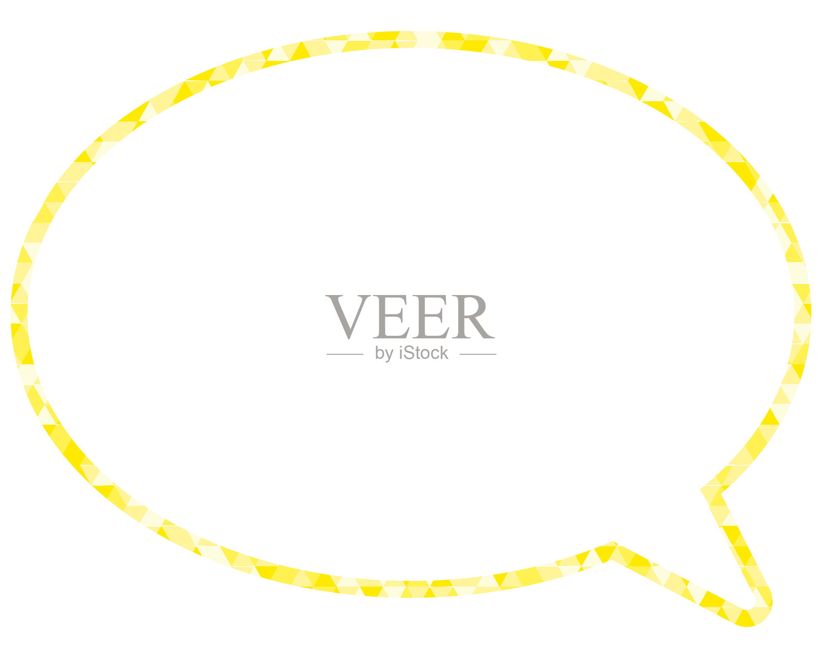 彩色玻璃风格的对话气泡，三角形图案，圆形形状插画图片素材