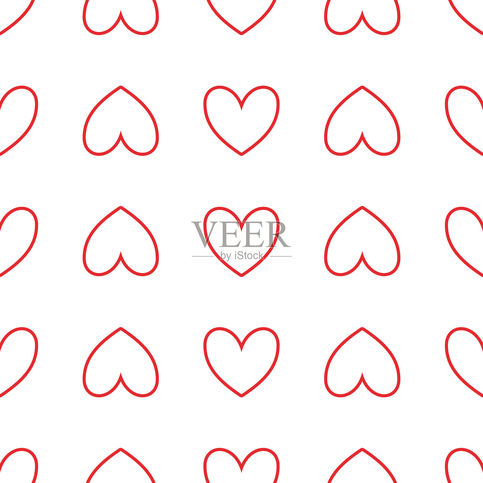 心形无缝图案。插画图片素材