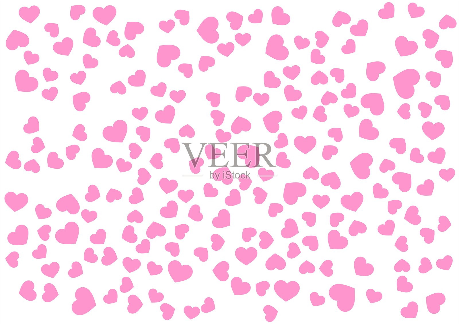 粉色系列单色心形图案背景插画图片素材