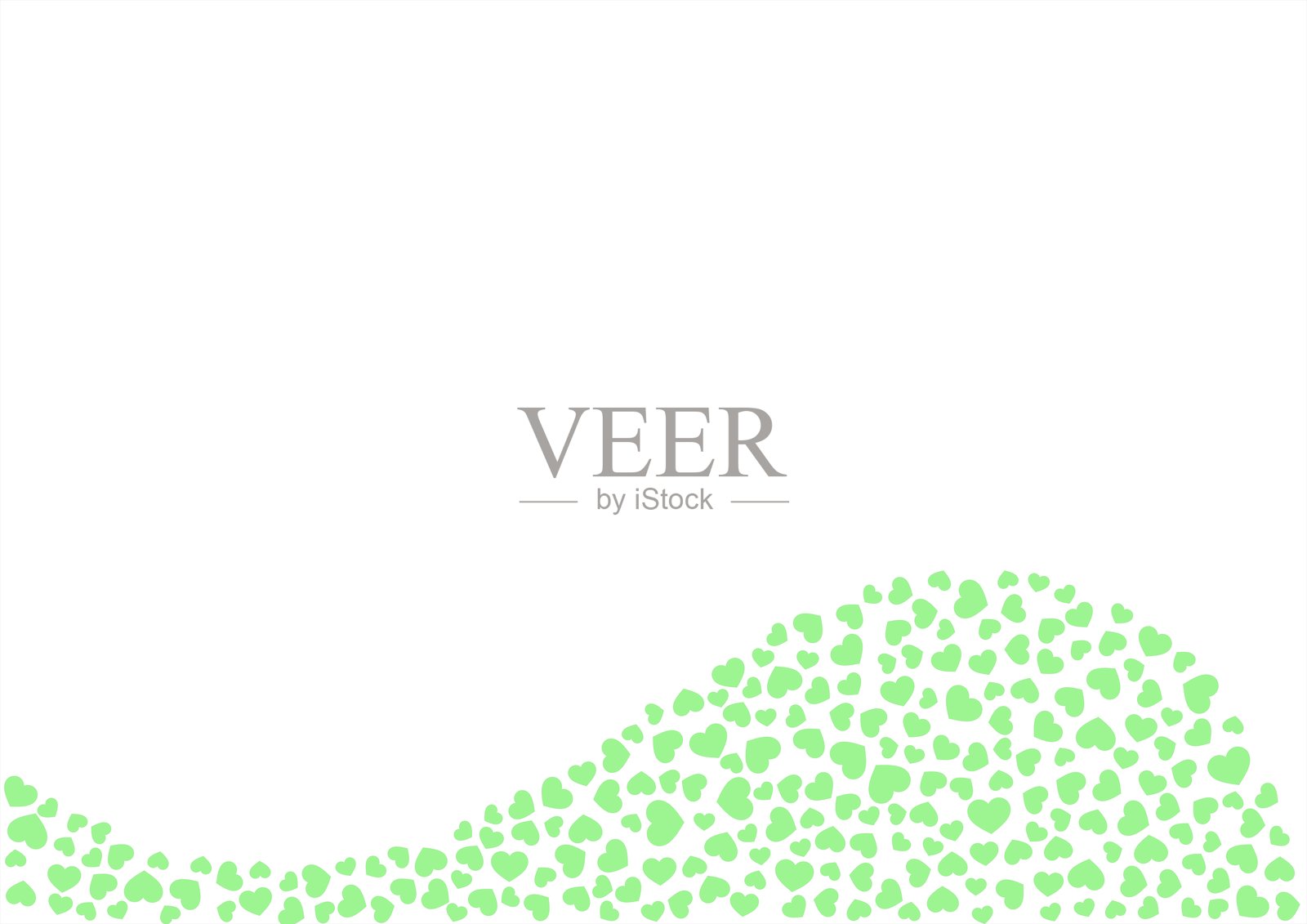心形图案背景，纯绿色，心形插画图片素材