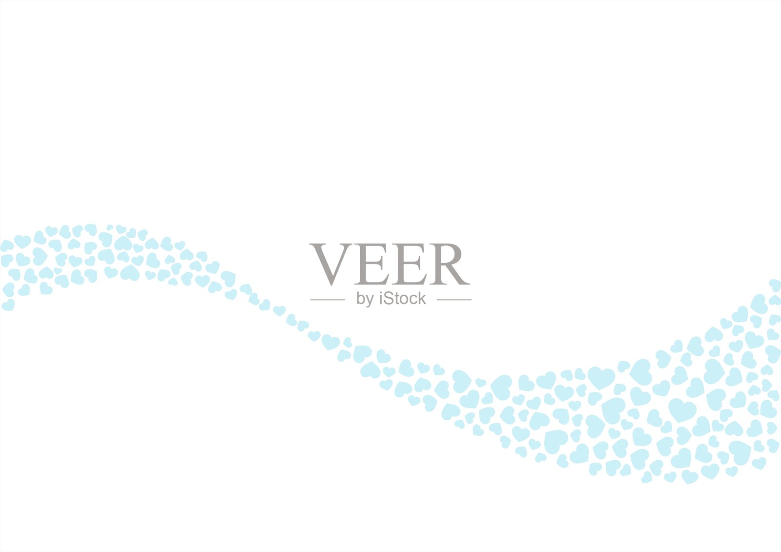 心形图案背景，浅蓝色纯色，心形插画图片素材