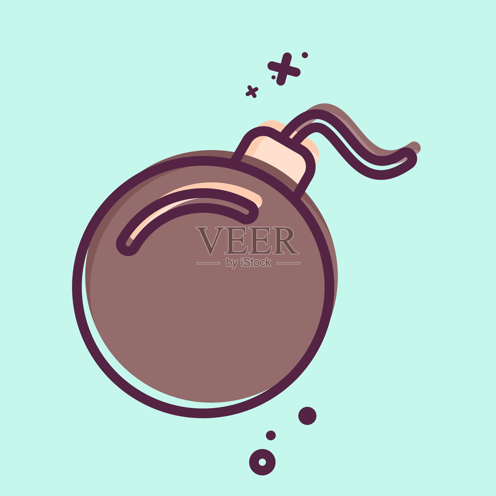 炸弹图标。与军事符号相关。MBE风格。设计可编辑。插画图片素材