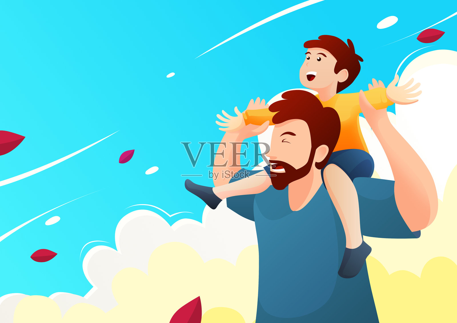 父亲节插图插画图片素材