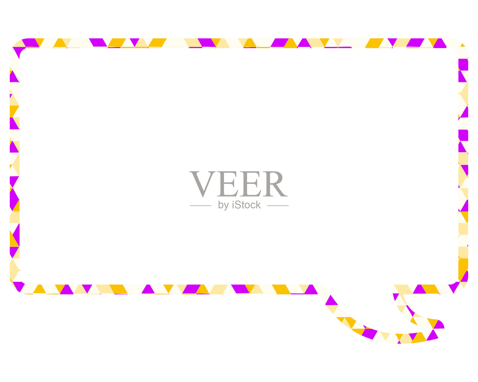 彩色玻璃风格的对话气泡，三角形图案，正方形插画图片素材