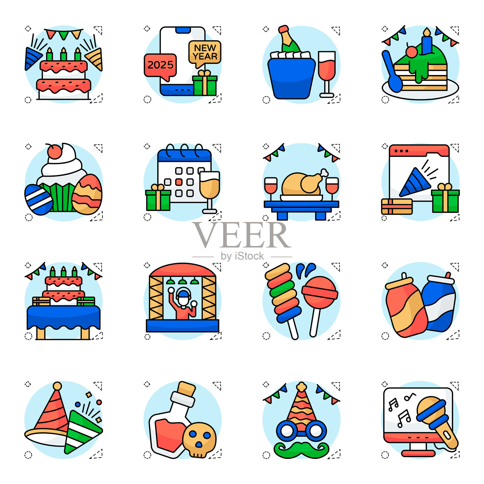 庆祝配件图标组合插画图片素材