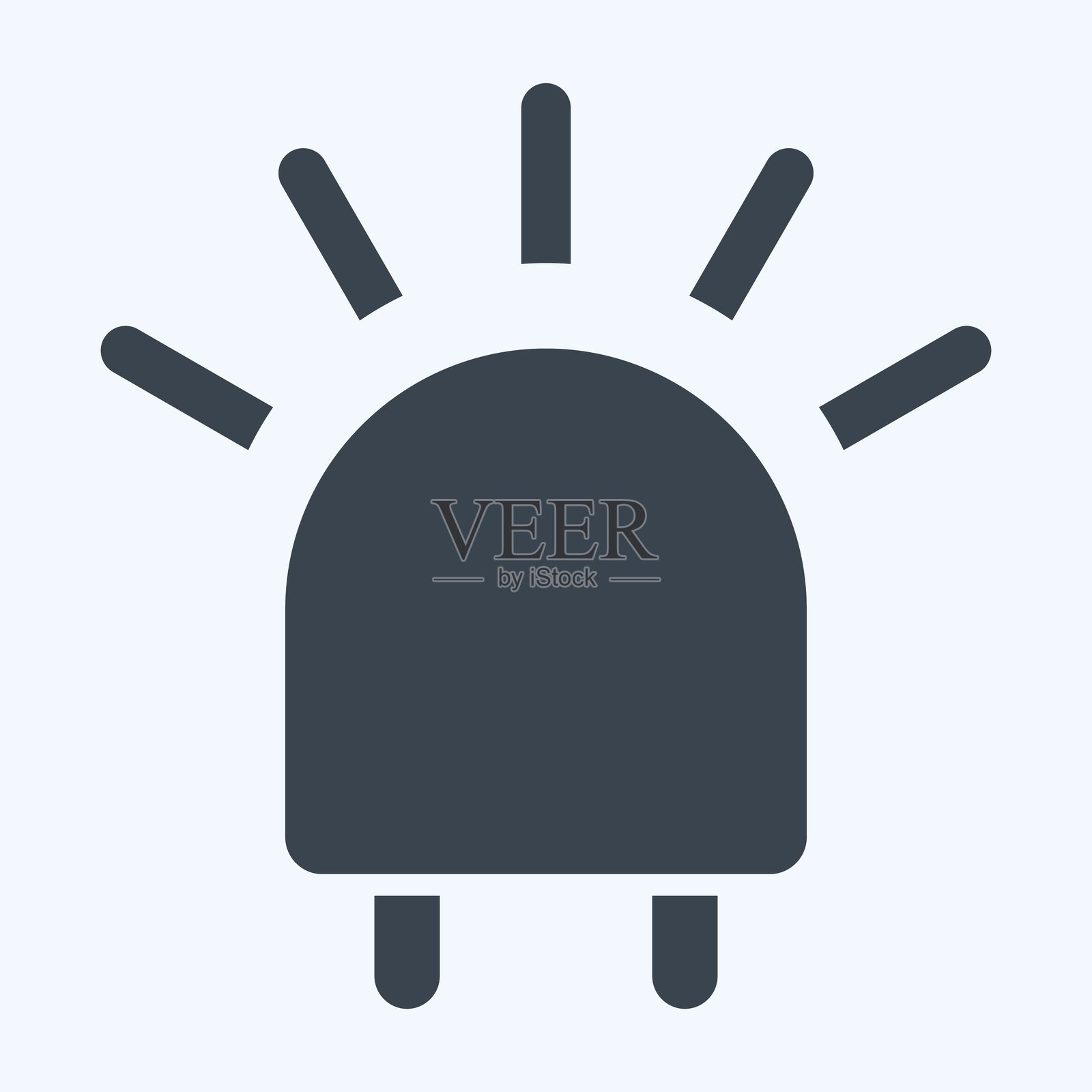 图标LED。与光的符号相关。图形风格。设计可编辑。插画图片素材