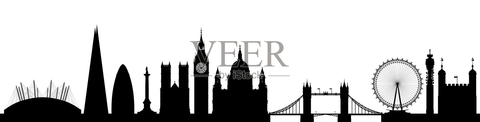 伦敦天际线插画图片素材