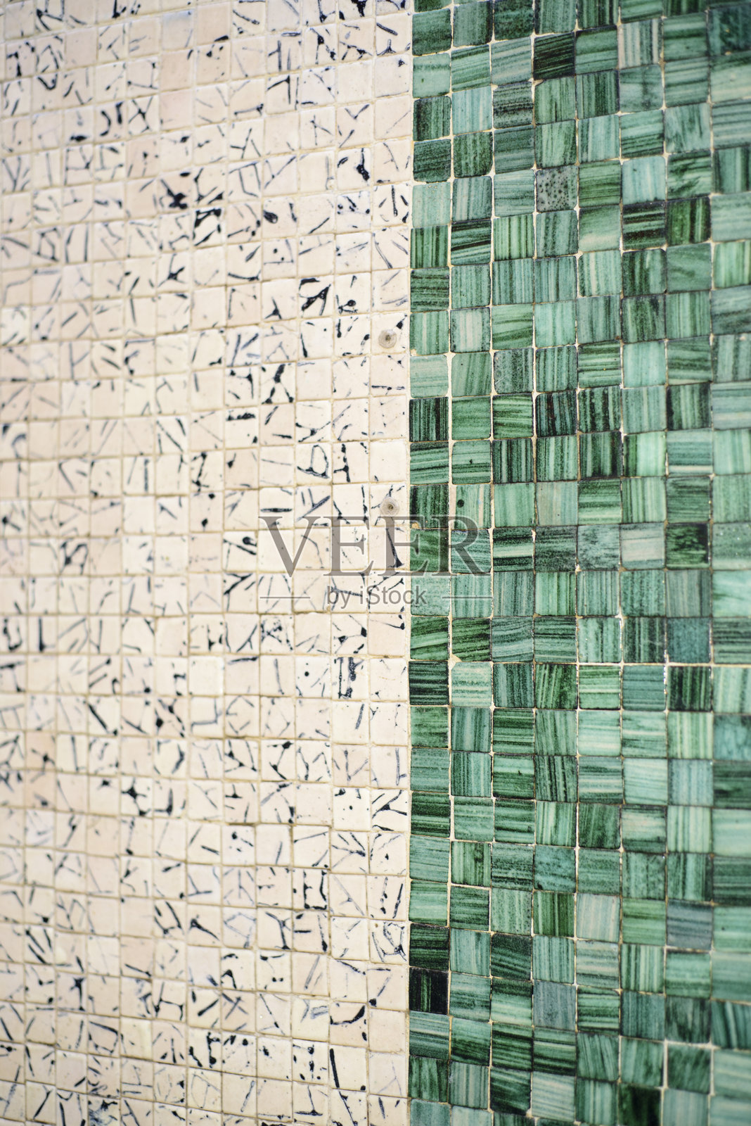 绿色和灰色的瓷砖墙照片摄影图片