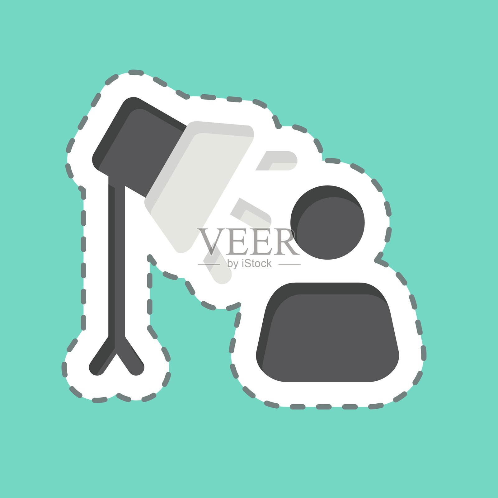 可编辑的灯光符号相关的警报贴纸线条设计插画图片素材