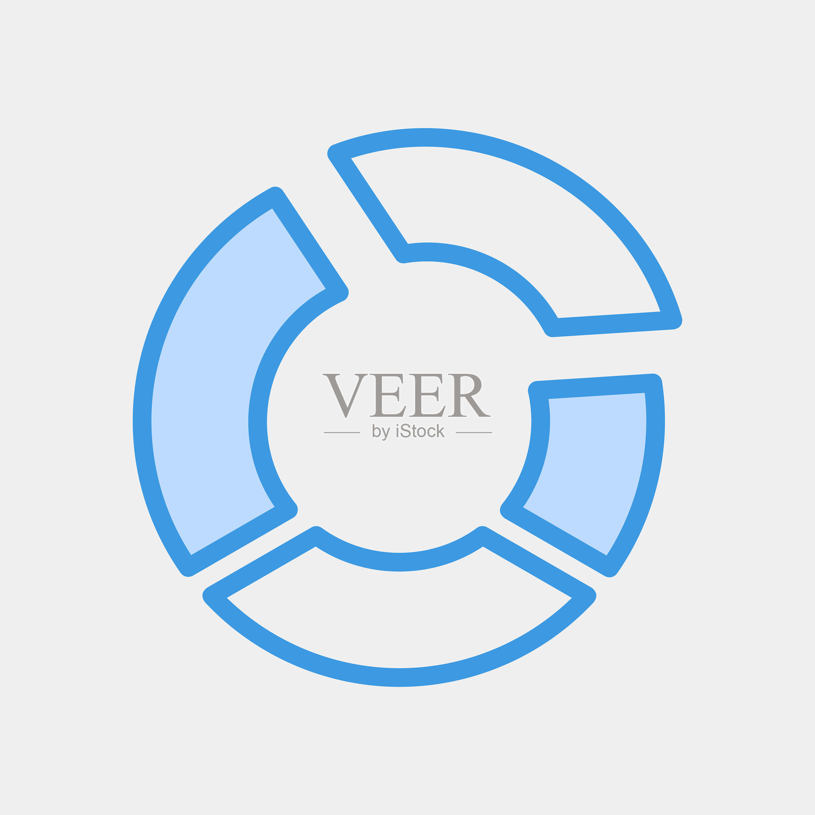 蓝色风格的饼图图标矢量插图，适用于各种项目插画图片素材