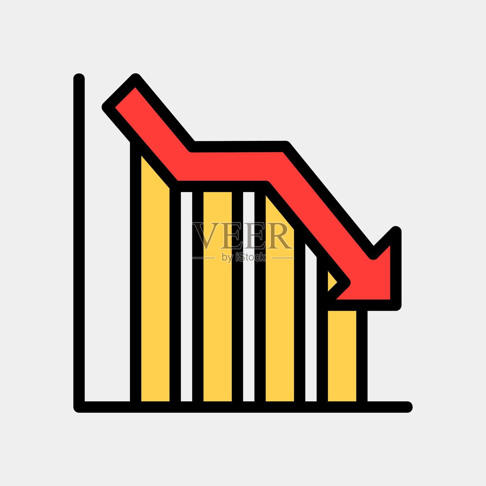 填充线条风格的损失图标矢量插图，适用于各种项目插画图片素材