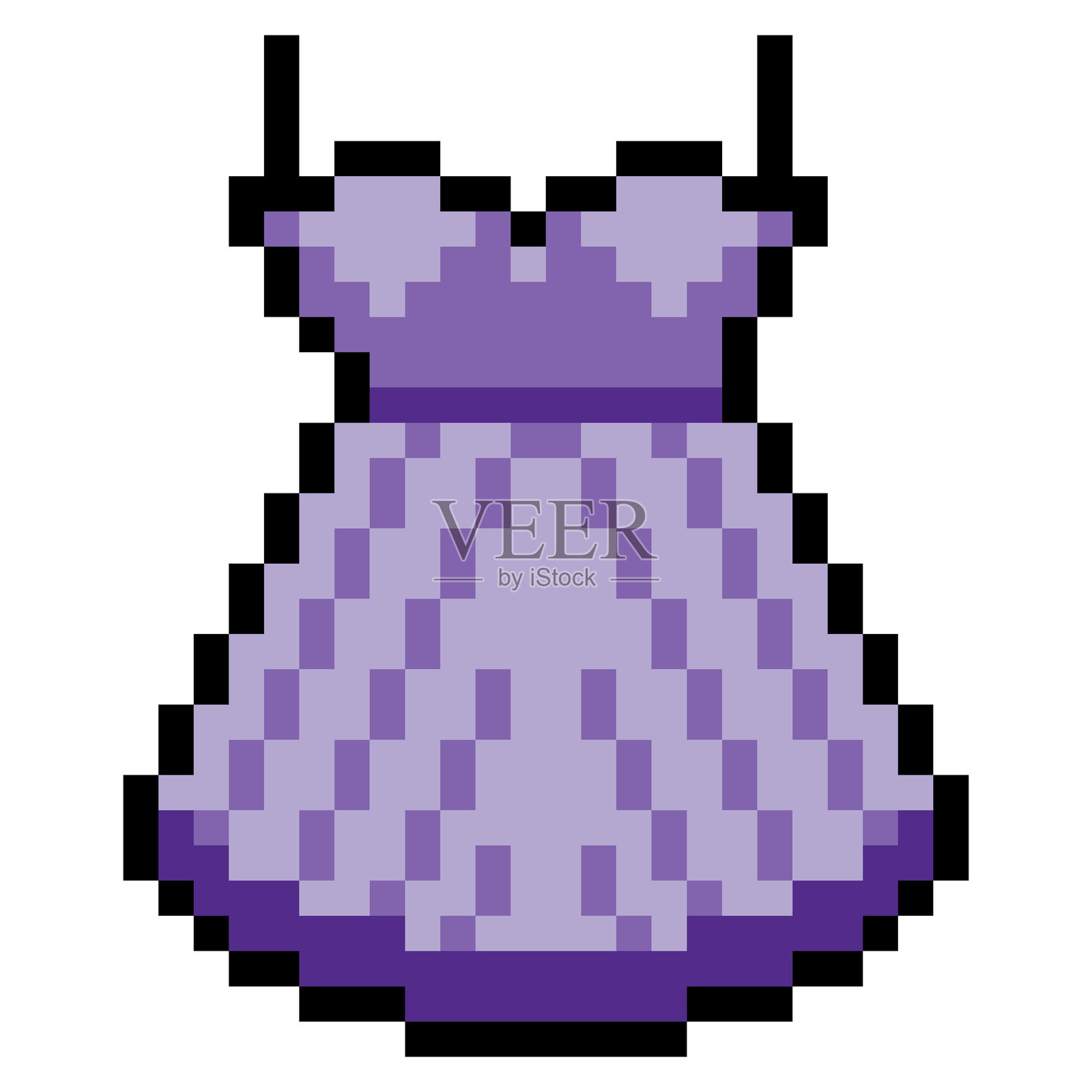 白色背景上的像素艺术迷你裙插画图片素材