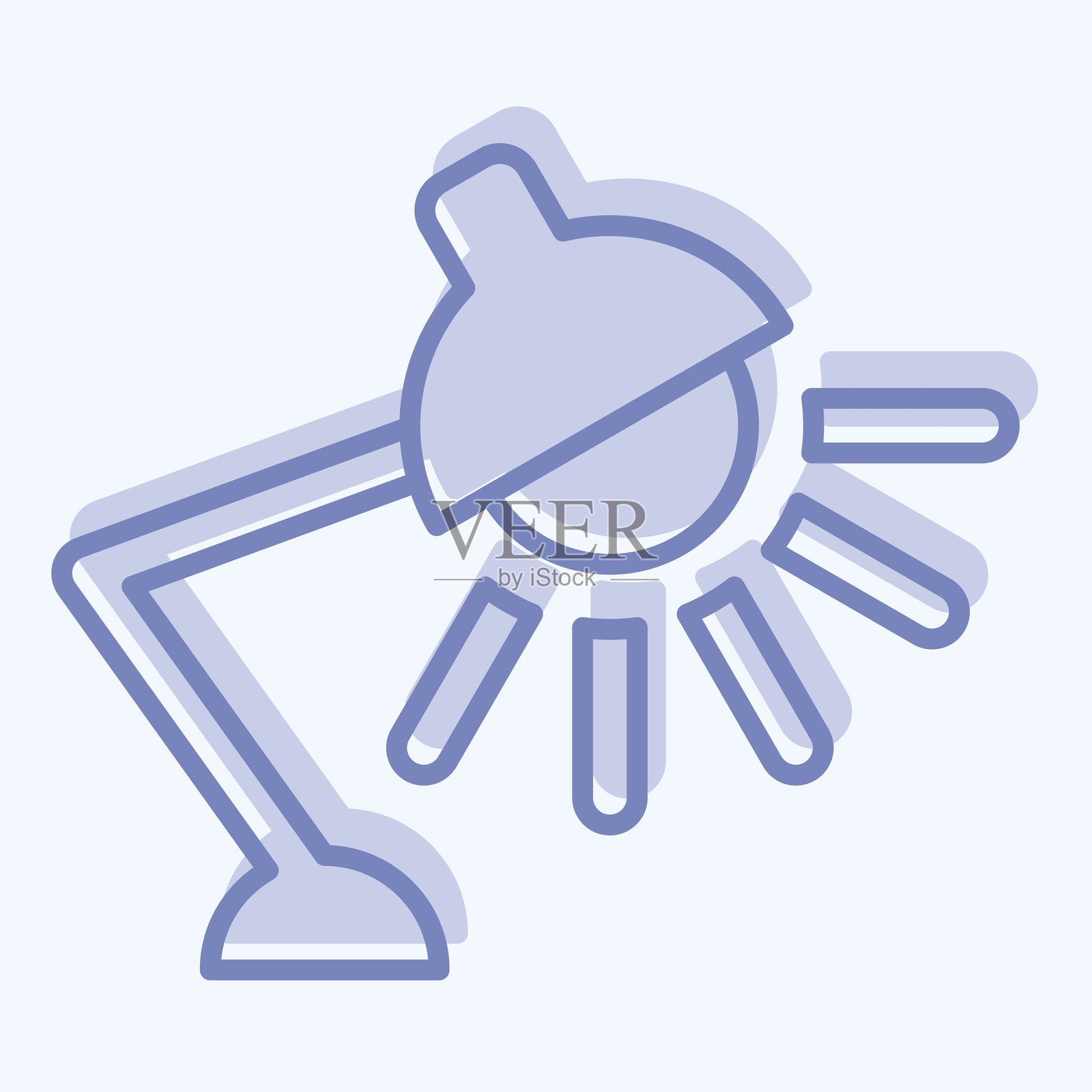 图标工作灯。与光的符号相关。双色风格。设计可编辑。插画图片素材