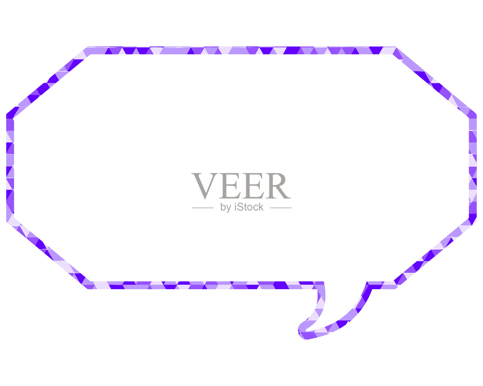 彩色玻璃风格的对话气泡，三角形图案，拉长的八边形插画图片素材