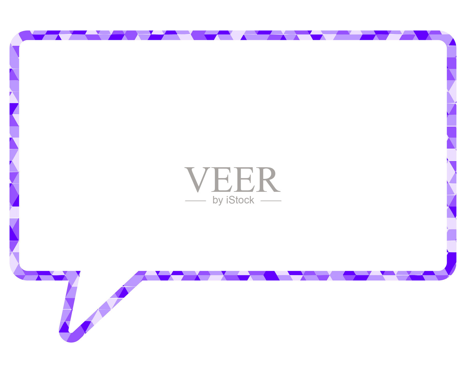 彩色玻璃风格的对话气泡，三角形图案，正方形插画图片素材