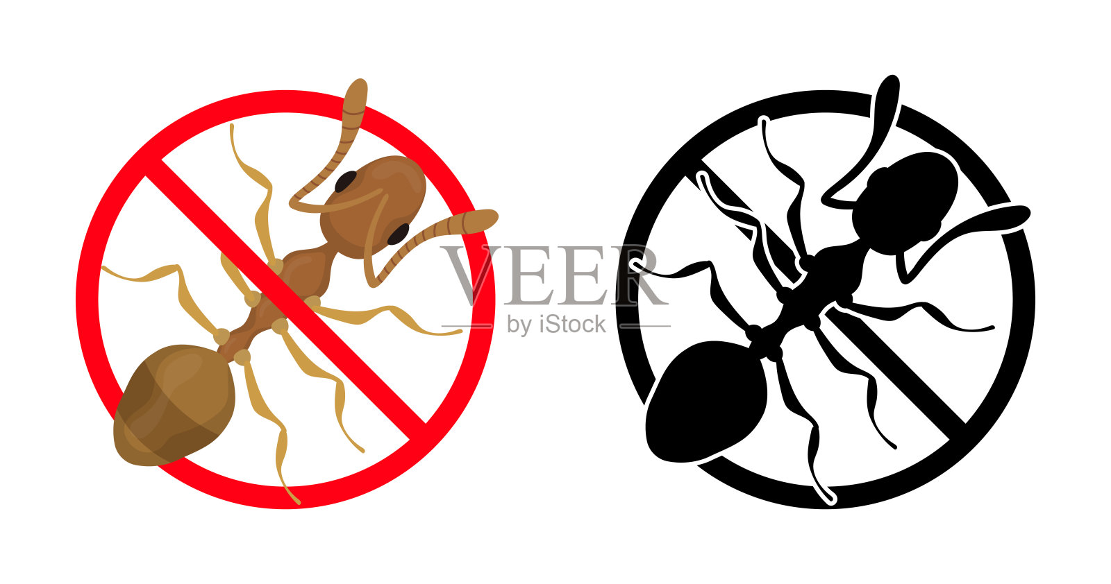 灭蚂蚁标志，展示害虫控制与预防插画图片素材
