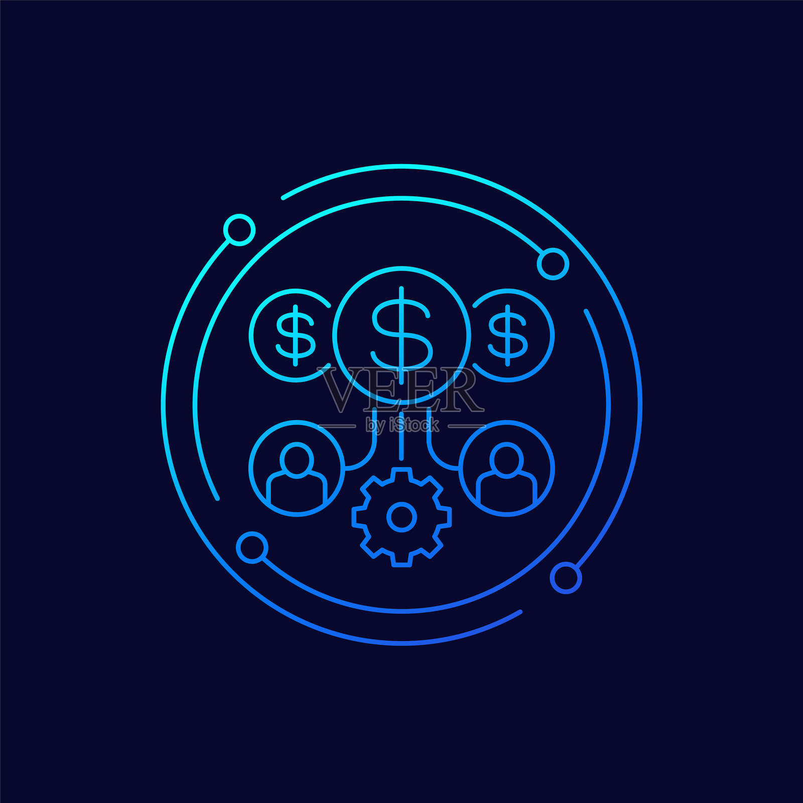 赚钱图标，线性设计插画图片素材