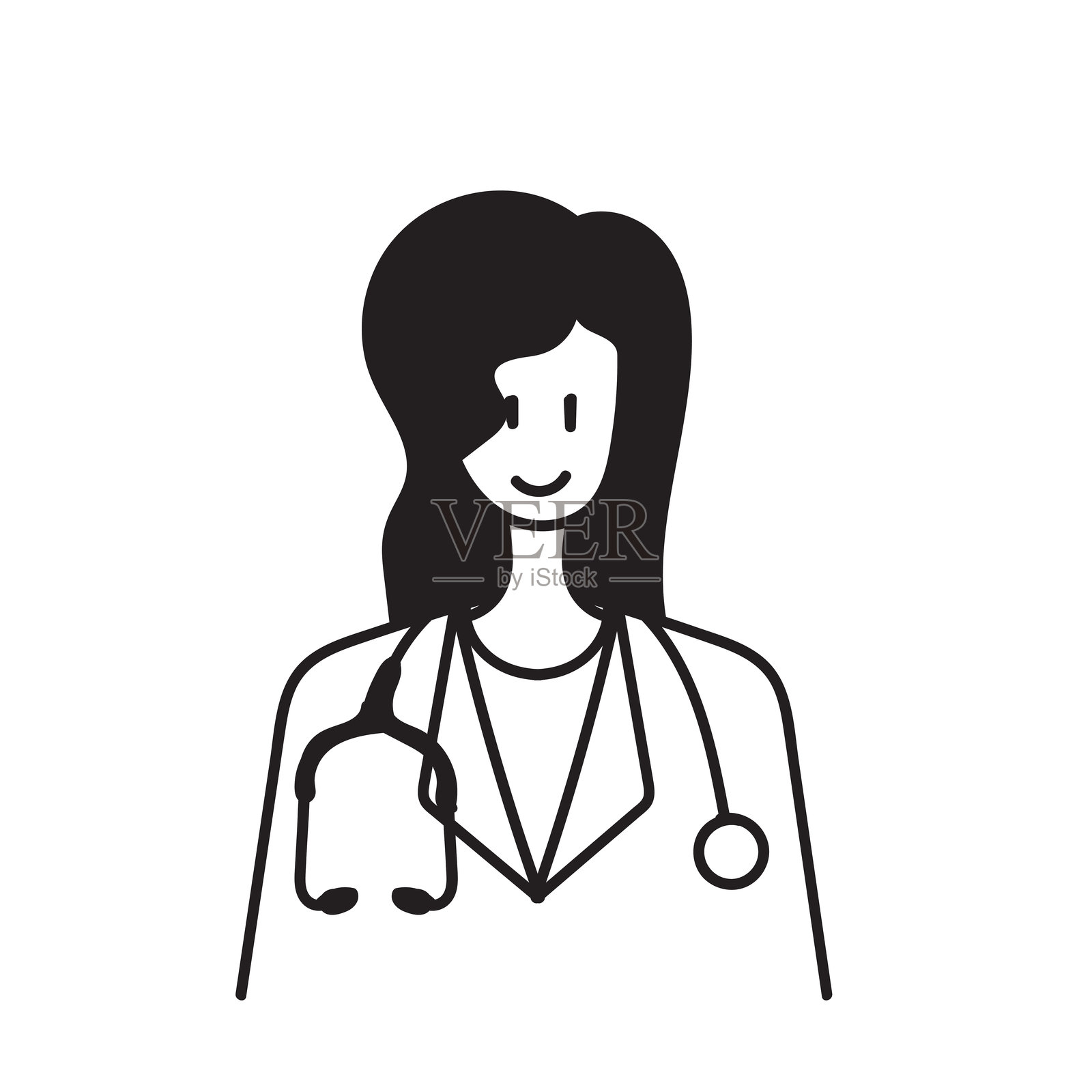 涂鸦风格的女性医生插图插画图片素材