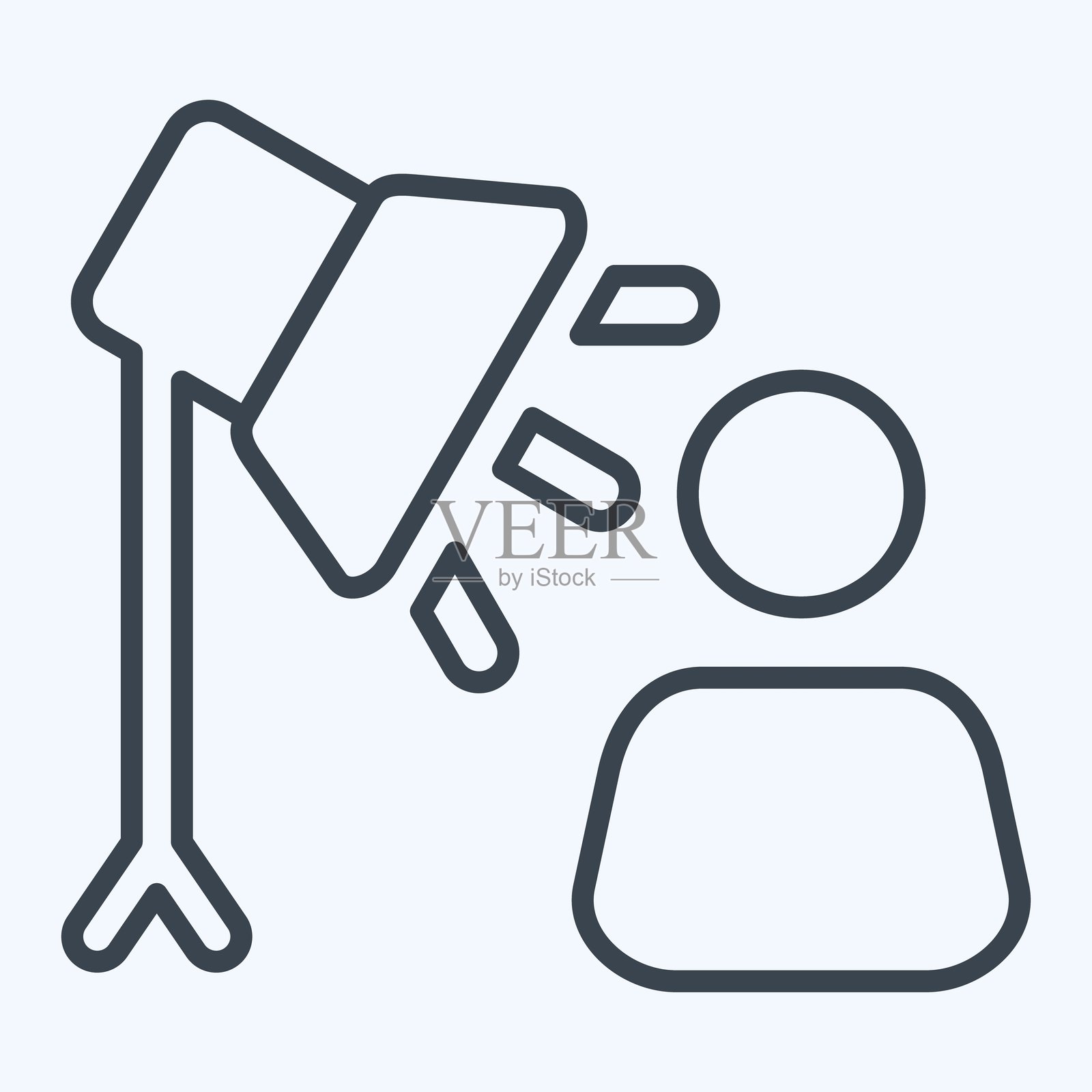 图标聚焦。与光符号相关。线条风格。设计可编辑。插画图片素材