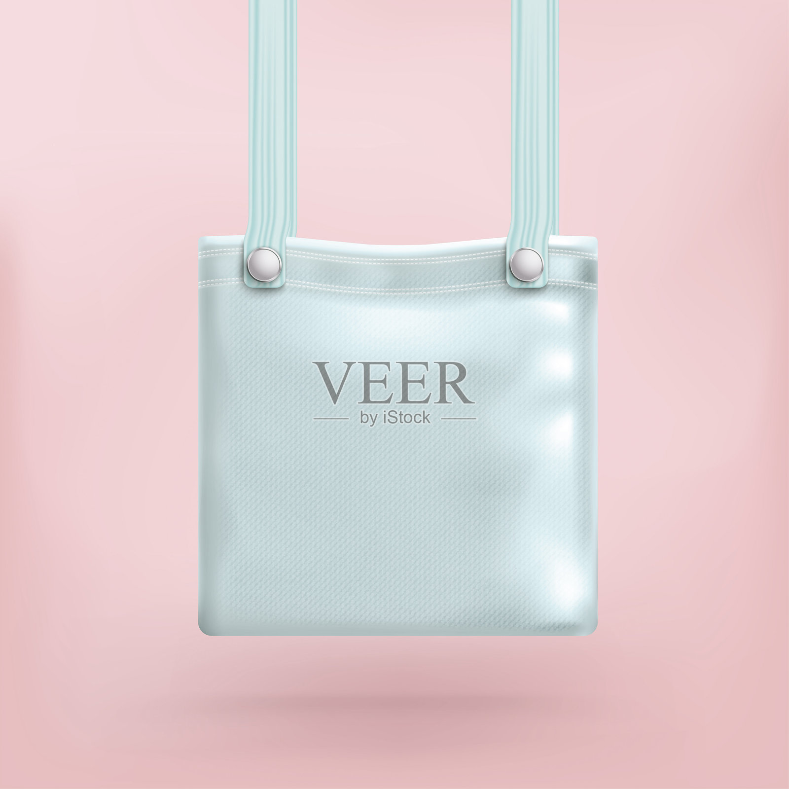 粉色背景上的青色手提包。EPS 10 矢量文件。插画图片素材