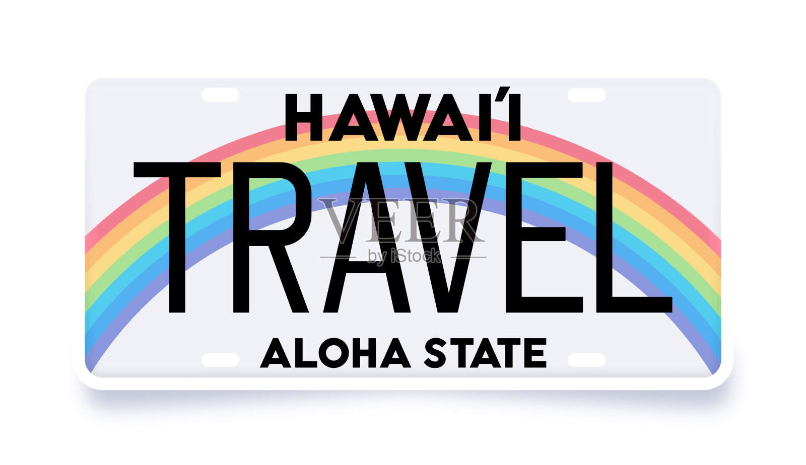 夏威夷车牌插画图片素材