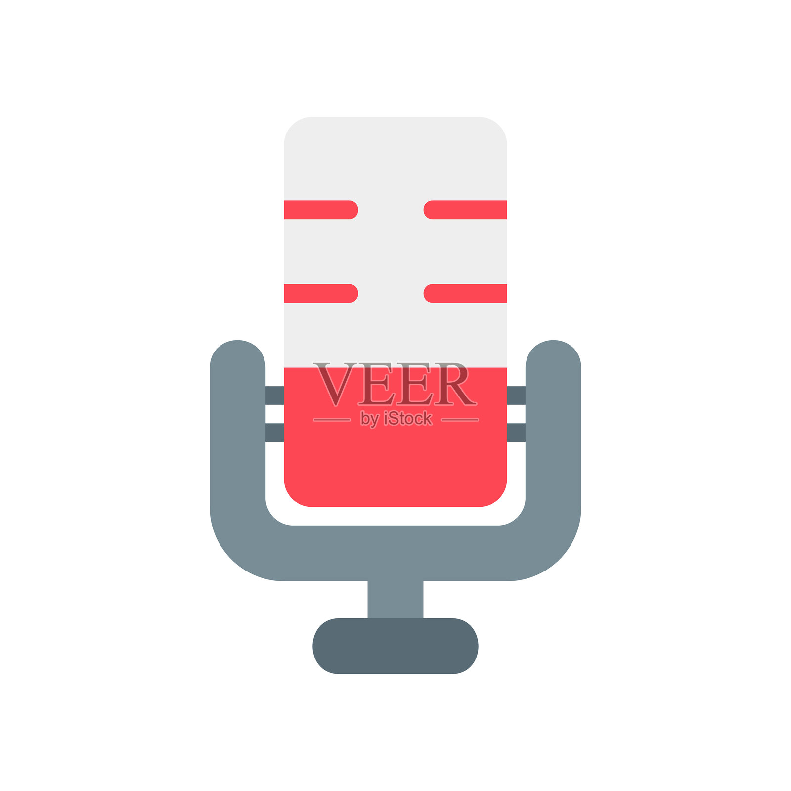 平面风格的麦克风图标，适用于任何多媒体项目插画图片素材