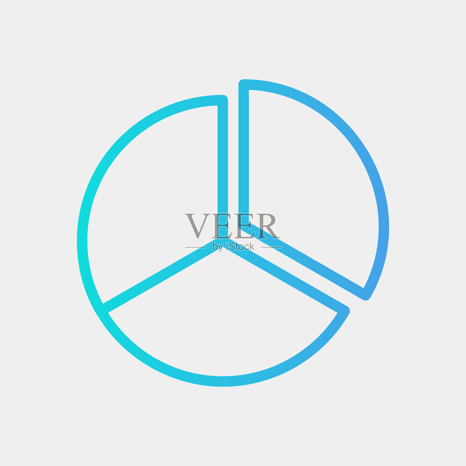 渐变风格的饼图图标矢量插图，适用于各种项目插画图片素材