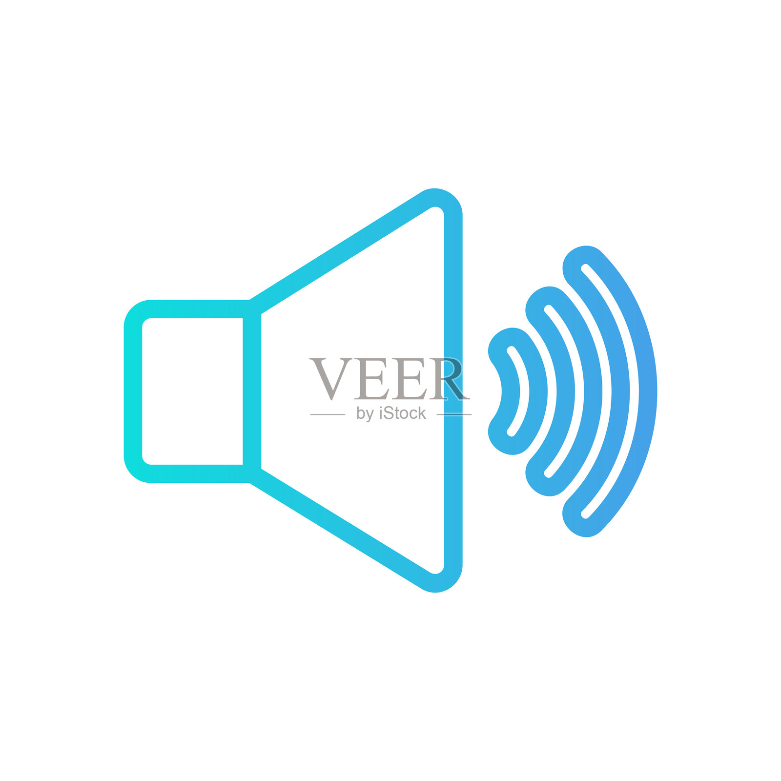 渐变风格的音量图标，适用于任何多媒体项目插画图片素材