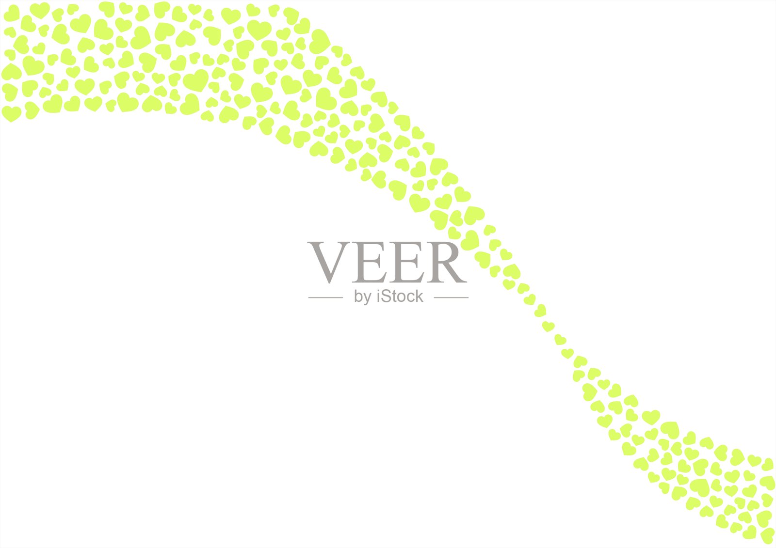 心形图案背景，黄色绿色的纯色，心形插画图片素材