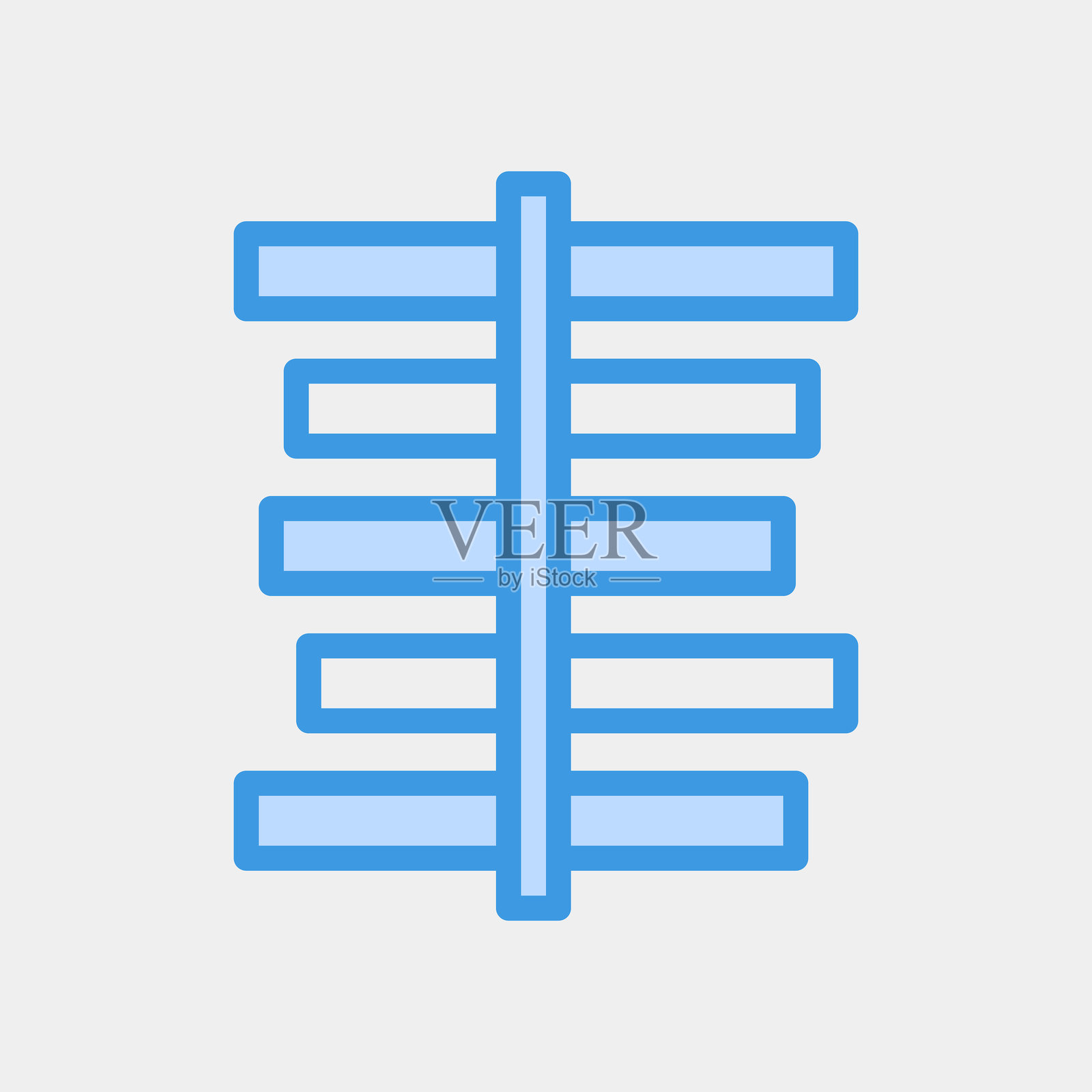 蓝色风格的甘特图图标矢量插图，适用于任何项目插画图片素材