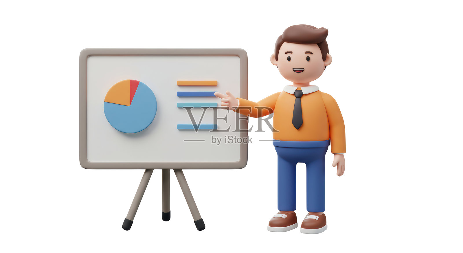 微笑的男性独自展示图表照片摄影图片