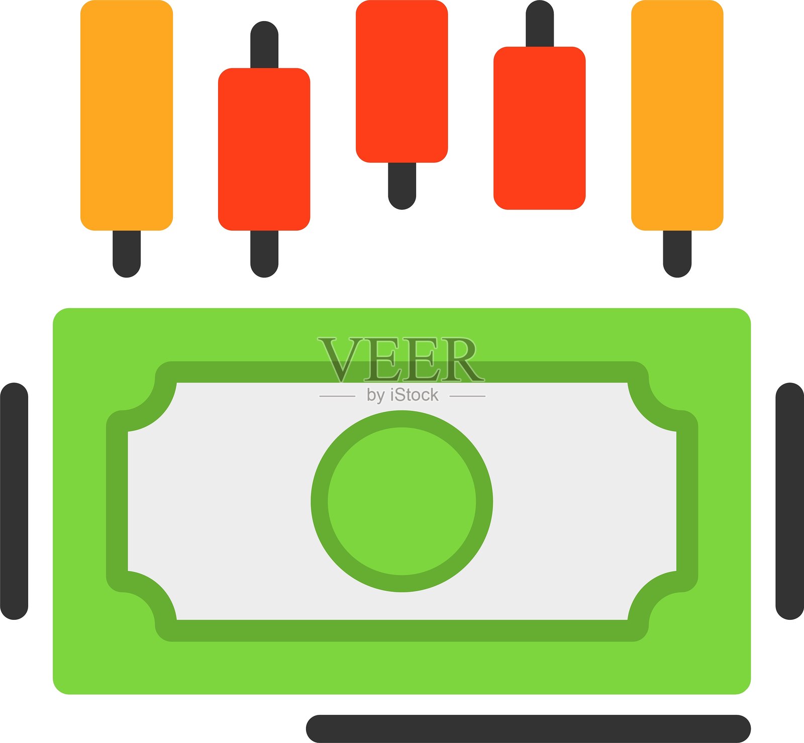 投资扁平风格图标设计插画图片素材