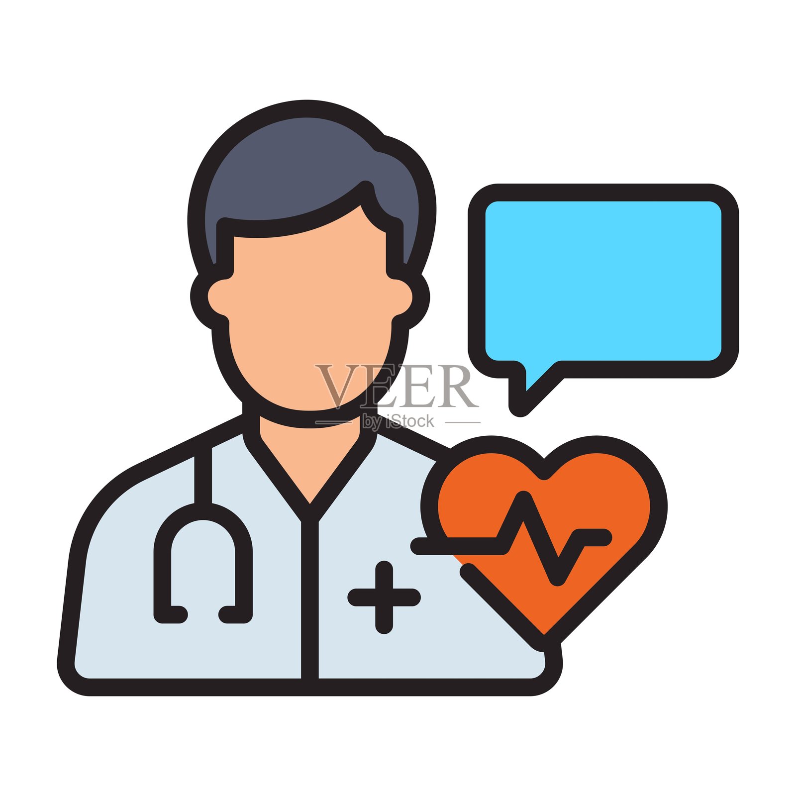 医生咨询图标插画图片素材