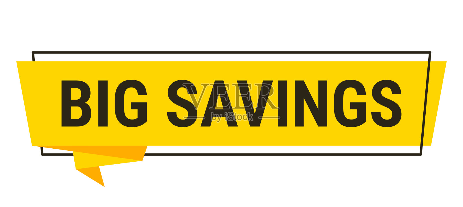 大优惠 - 白色背景上的黄色对话气泡插画图片素材