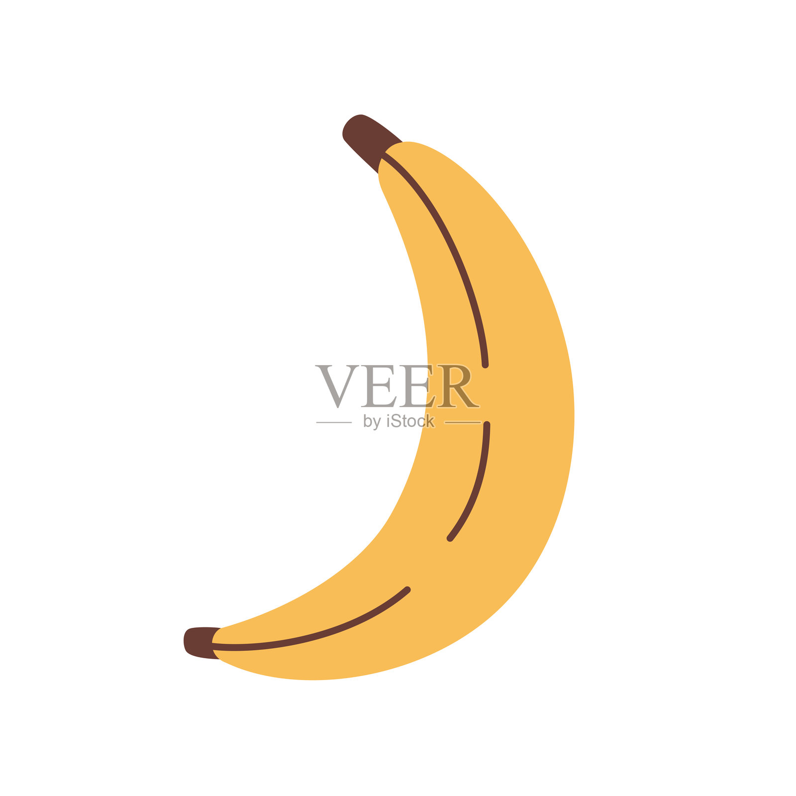 香蕉水果插图。香蕉图标。有机维生素和健康营养。扁平设计，涂鸦风格。矢量图。插画图片素材