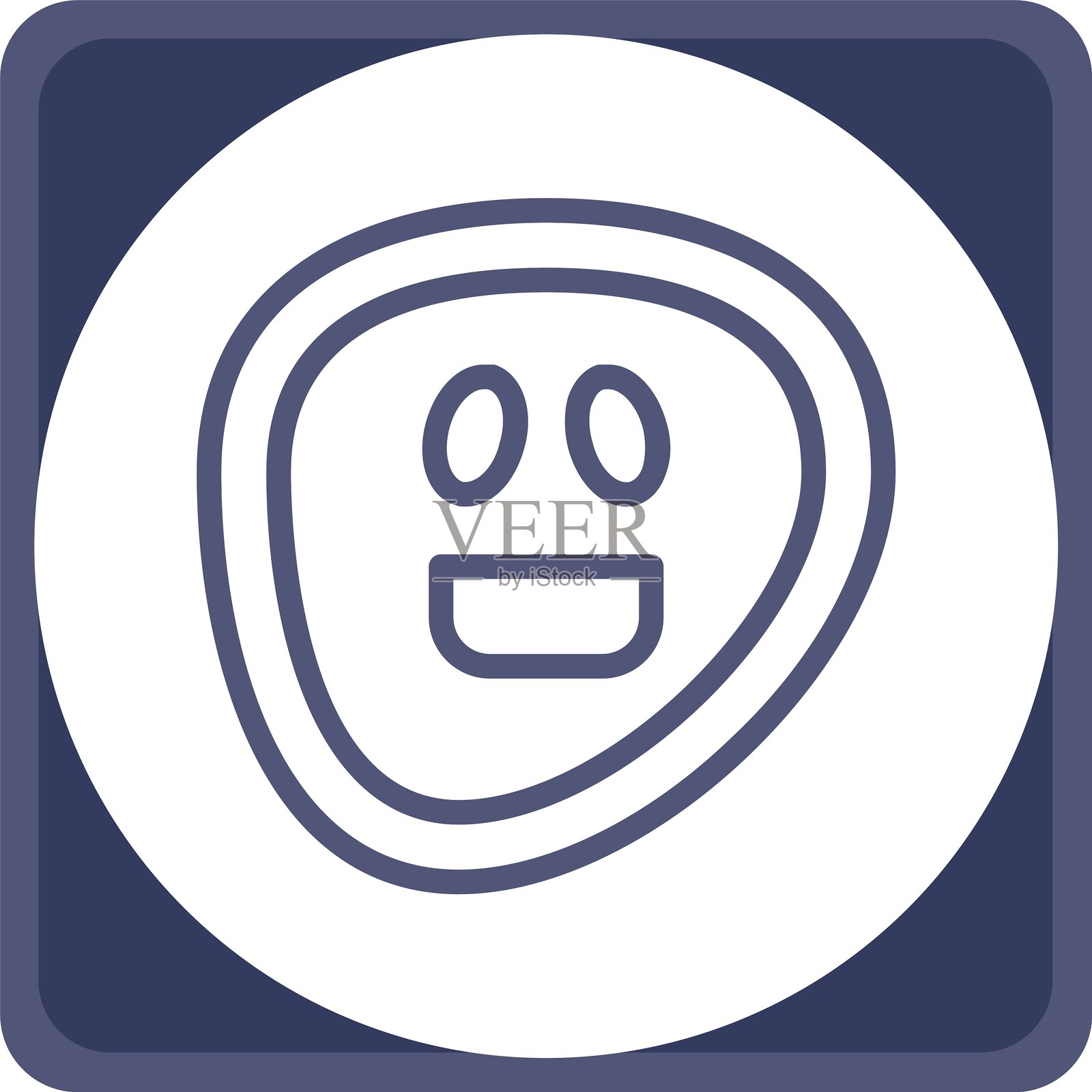 笑脸线条圆角插画图片素材