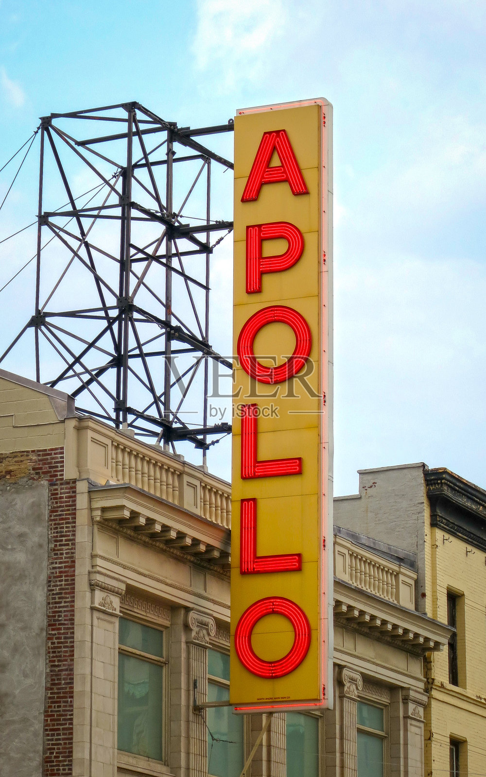 阿波罗剧院霓虹灯标志照片摄影图片