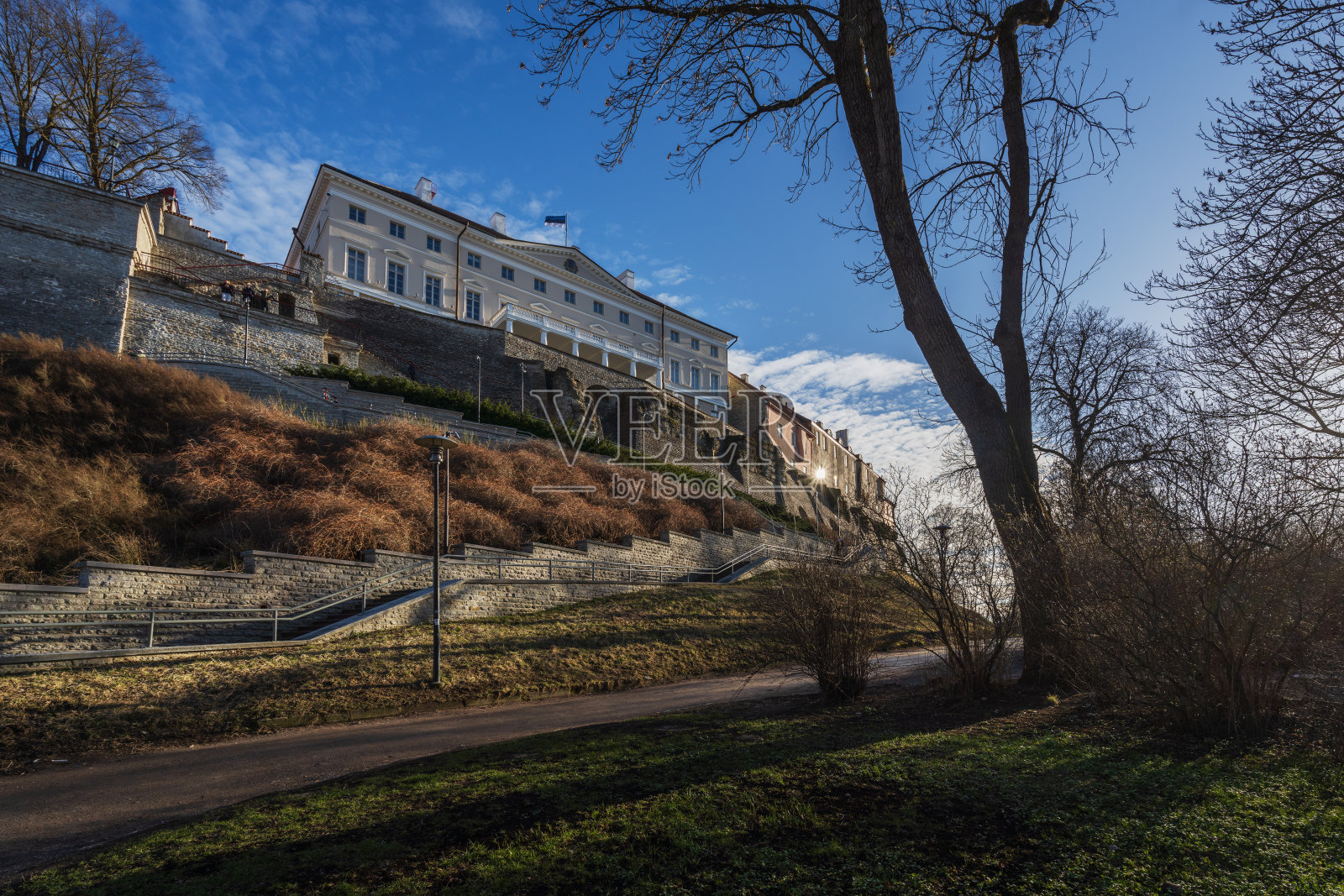 爱沙尼亚塔林的旧城和帕特库利阶梯景观照片摄影图片